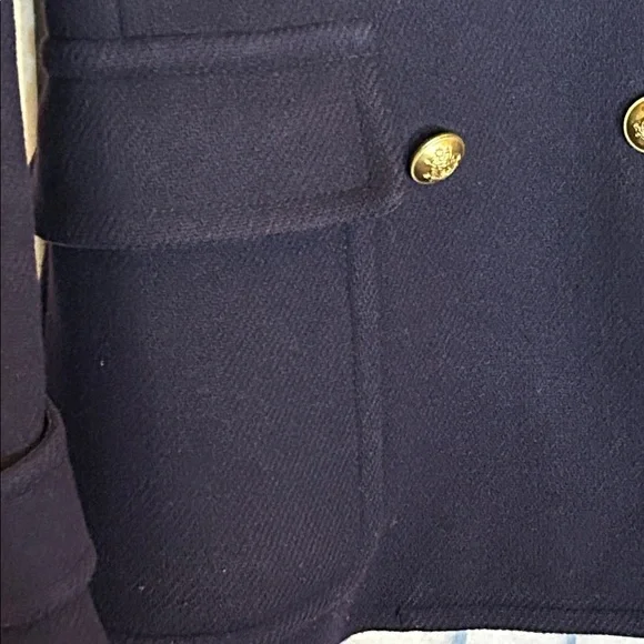 J. Crew Women's Dark Blue Peacoat with Gold Buttons - Picture 4 of 14